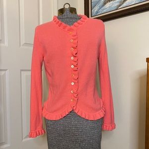 Pure Collection Salmon Cashmere Cardigan